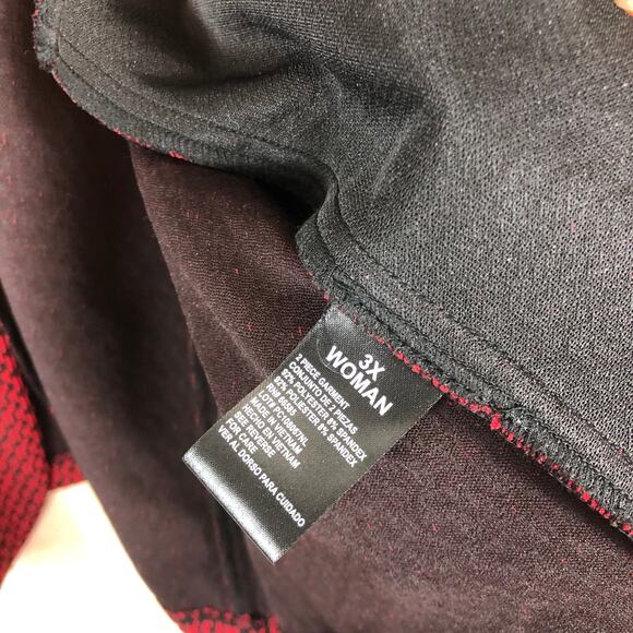 NWT Perceptions Red Cozy Knit Open Front Textured Layer Cardigan Sweater Plus 3X - Picture 7 of 10